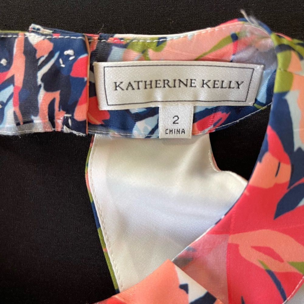 KATHERINE KELLEY sleeveless floral print halter fit-and-flare mini dress Size 2 - Picture 3 of 10